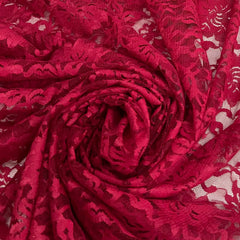 Maroon Indonesian Lace Fabric