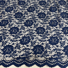 Navy Blue Indonesian Lace Fabric