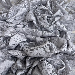 Steel Grey Indonesian Lace Fabric