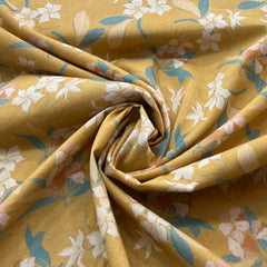 Yellow Floral Lawn Cotton Printed