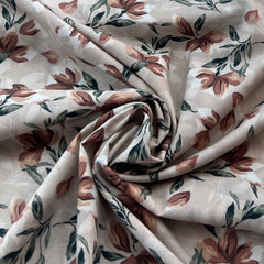 Light Beige Floral Lawn Cotton Printed