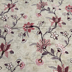 Beige Floral Lawn Cotton Printed