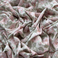 Light Pista Green Floral Lawn Cotton Printed