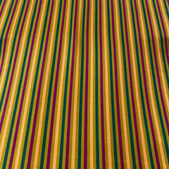 Yellow Green Striped Muslin Printed