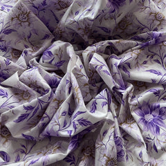 White Lavender Floral Cotton Printed