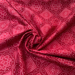 Red Bandhani Cotton Printed
