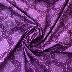 Purple Bandhani Cotton Printed
