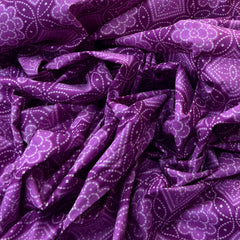 Purple Bandhani Cotton Printed