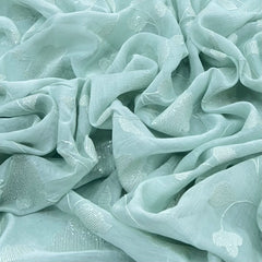 Mint Green Sequins Floral Mul Chanderi Embroidery