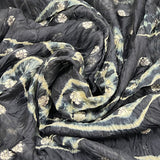 Black Tie Dye Zari Butti Dupion Silk