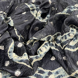 Black Tie Dye Zari Butti Dupion Silk