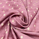 Nude Pink Flower Zari Butti Tissue Silk Crush