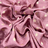 Nude Pink Flower Zari Butti Tissue Silk Crush