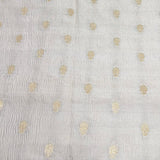 Cream Flower Zari Butti Tissue Silk Crush