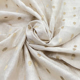 Cream Flower Zari Butti Tissue Silk Crush