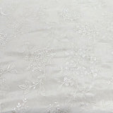 Off White Floral Self Cotton Embroidery