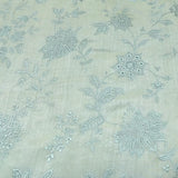 Light Green Floral Self Cotton Embroidery