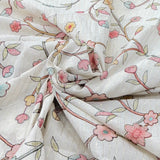 Off White/Multi Colour Flower Jal Cotton Embroidery
