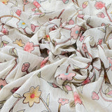 Off White/Multi Colour Flower Jal Cotton Embroidery