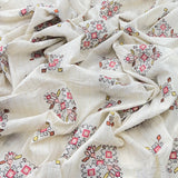 Off White/Multi Colour Geometric Cotton Embroidery