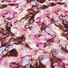 Brown/Pink Marble Muslin Rayon Print