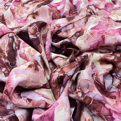 Brown/Pink Marble Muslin Rayon Print