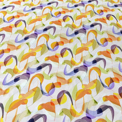 Yellow/Purple Geometric Muslin Rayon Print
