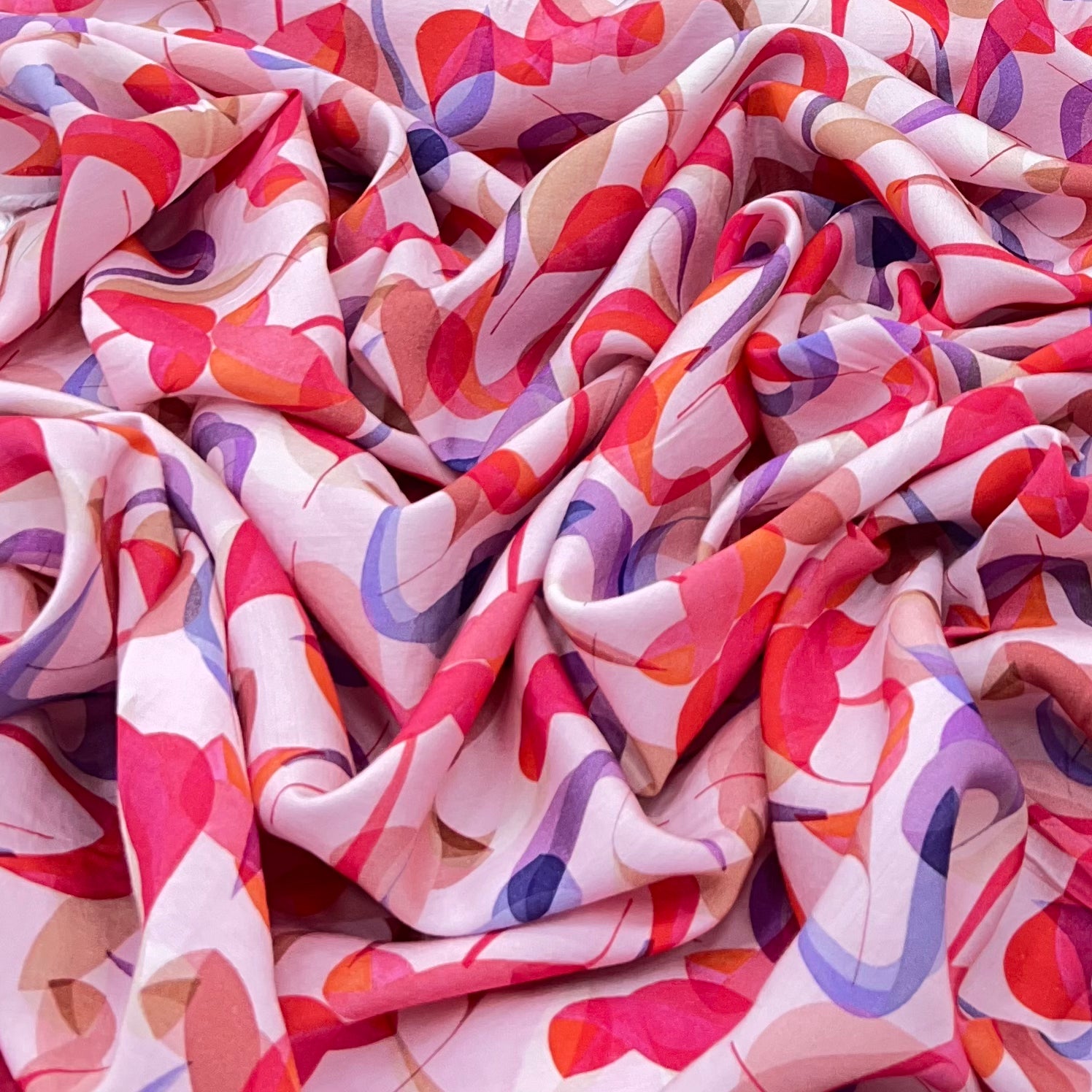 Pink/Purple Geometric Muslin Rayon Print