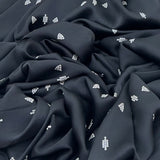 Black Geometric Modal Satin Print