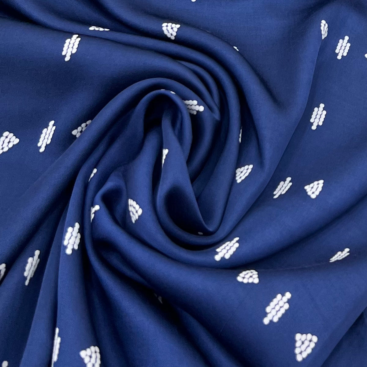 Blue Geometric Modal Satin Print