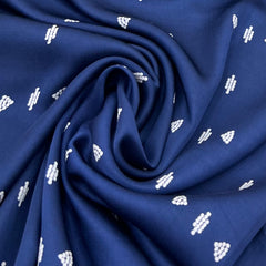 Blue Geometric Modal Satin Print