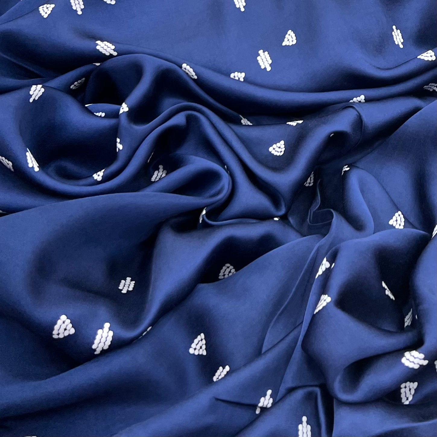 Blue Geometric Modal Satin Print