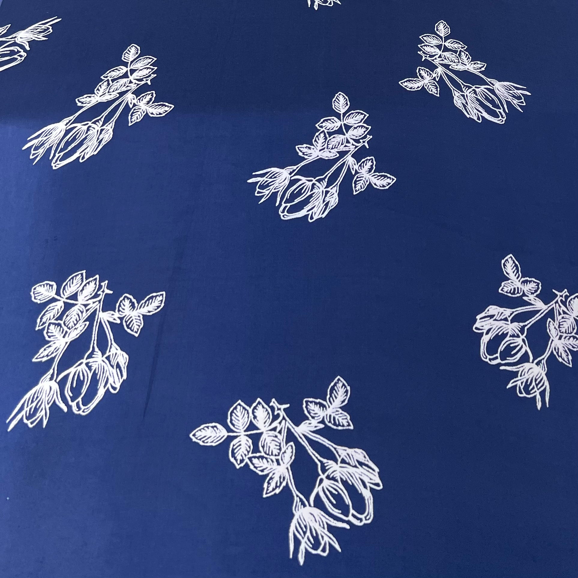 Blue Floral Modal Satin Print