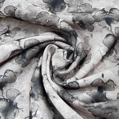 Light Beige Floral Linen Printed