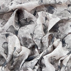 Light Beige Floral Linen Printed