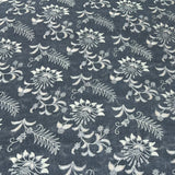 Mouse Grey Floral Linen Printed