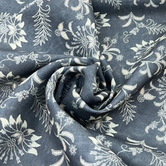 Mousse Grey Floral Linen Printed