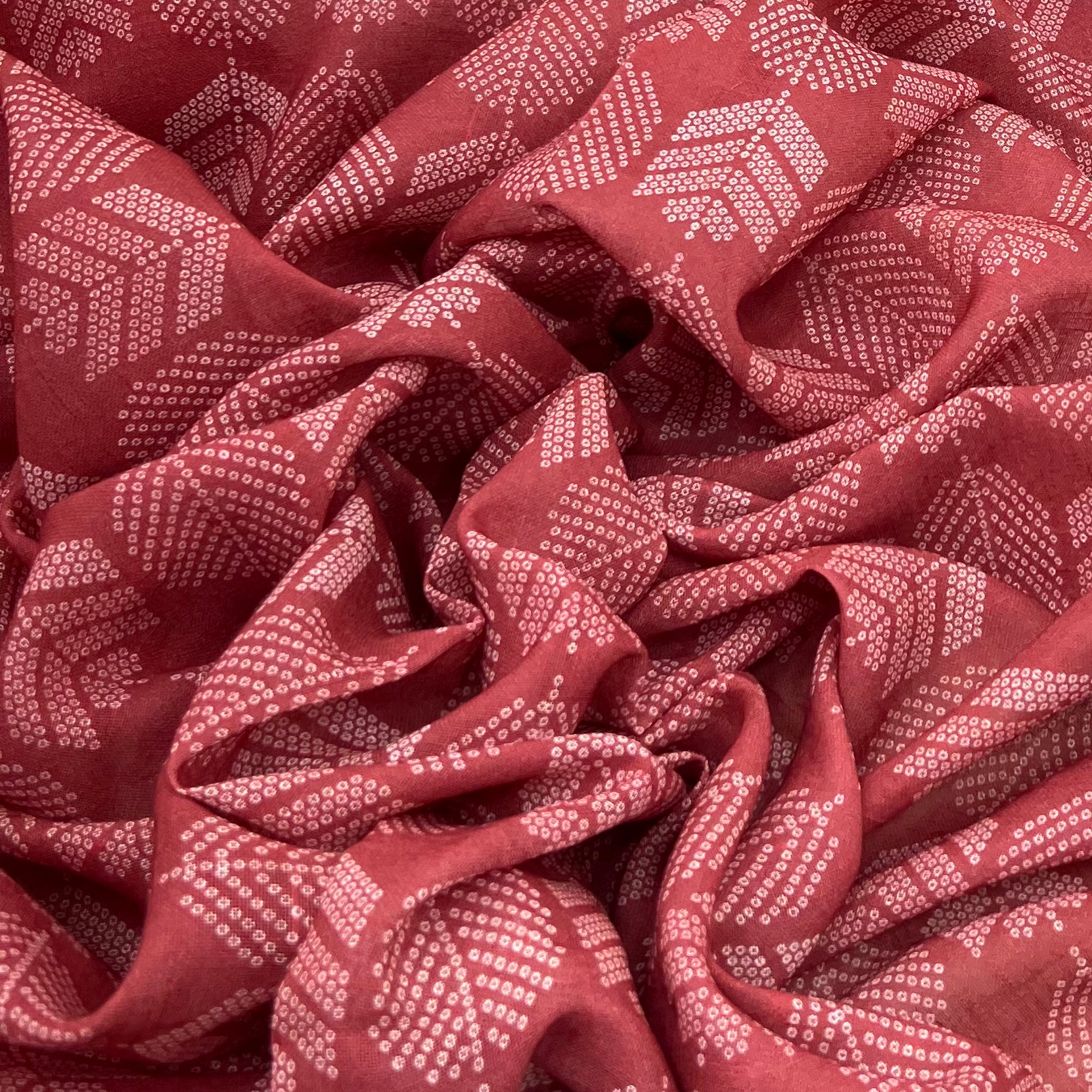 Rust Geometric Linen Printed