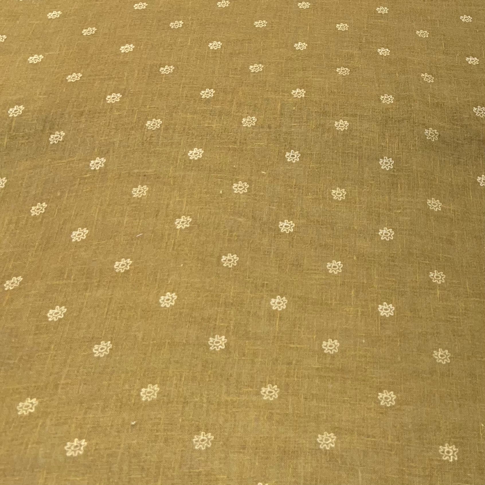 Dijon Yellow Floral Motifs Linen Printed