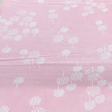 Light Pink With White Leafy Mul Mul Satin Print