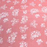 Peach Peony Flower Mul Mul Satin Print