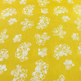 Yellow Anemone Flower Mul Mul Satin Print