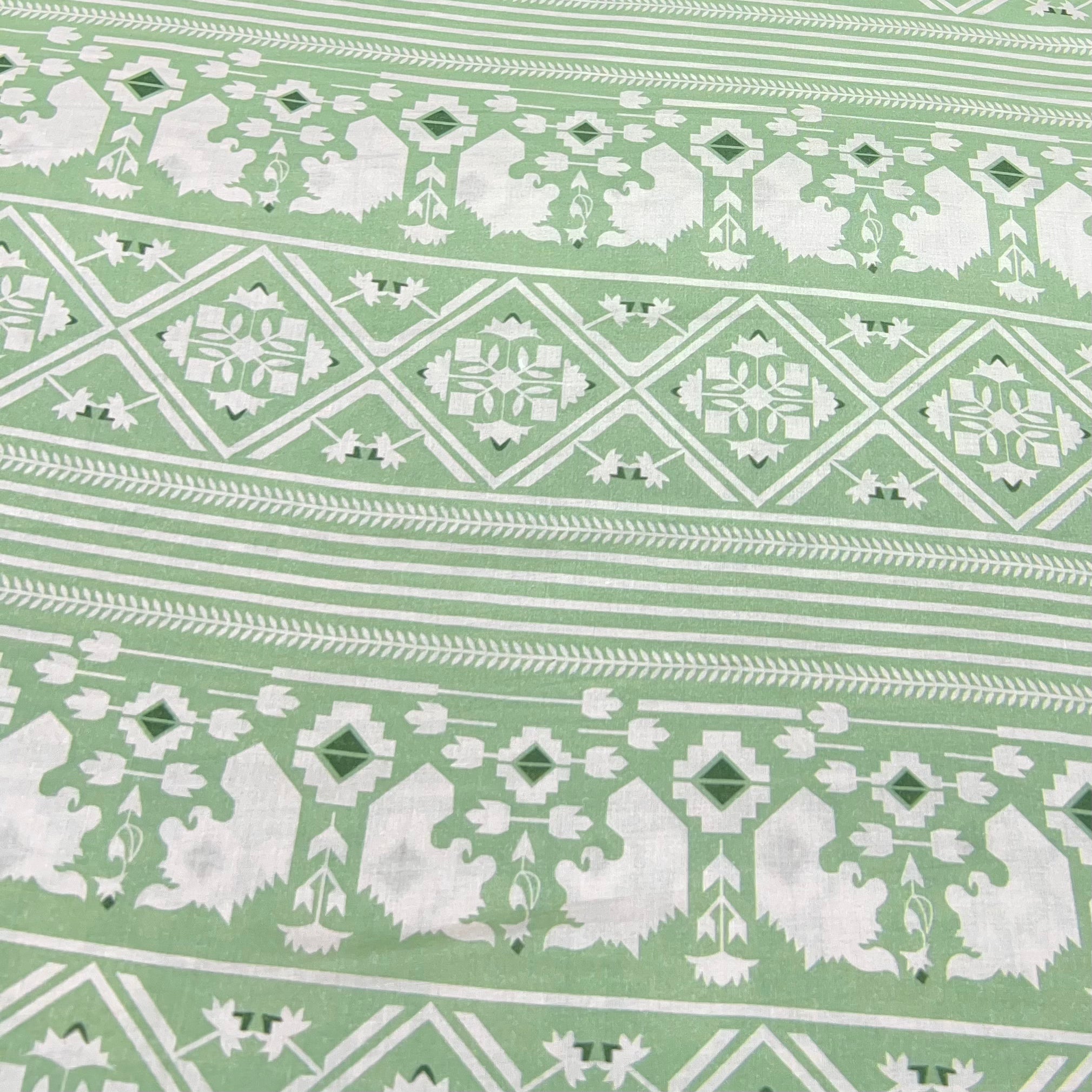 Pista Green Warli Cotton Print