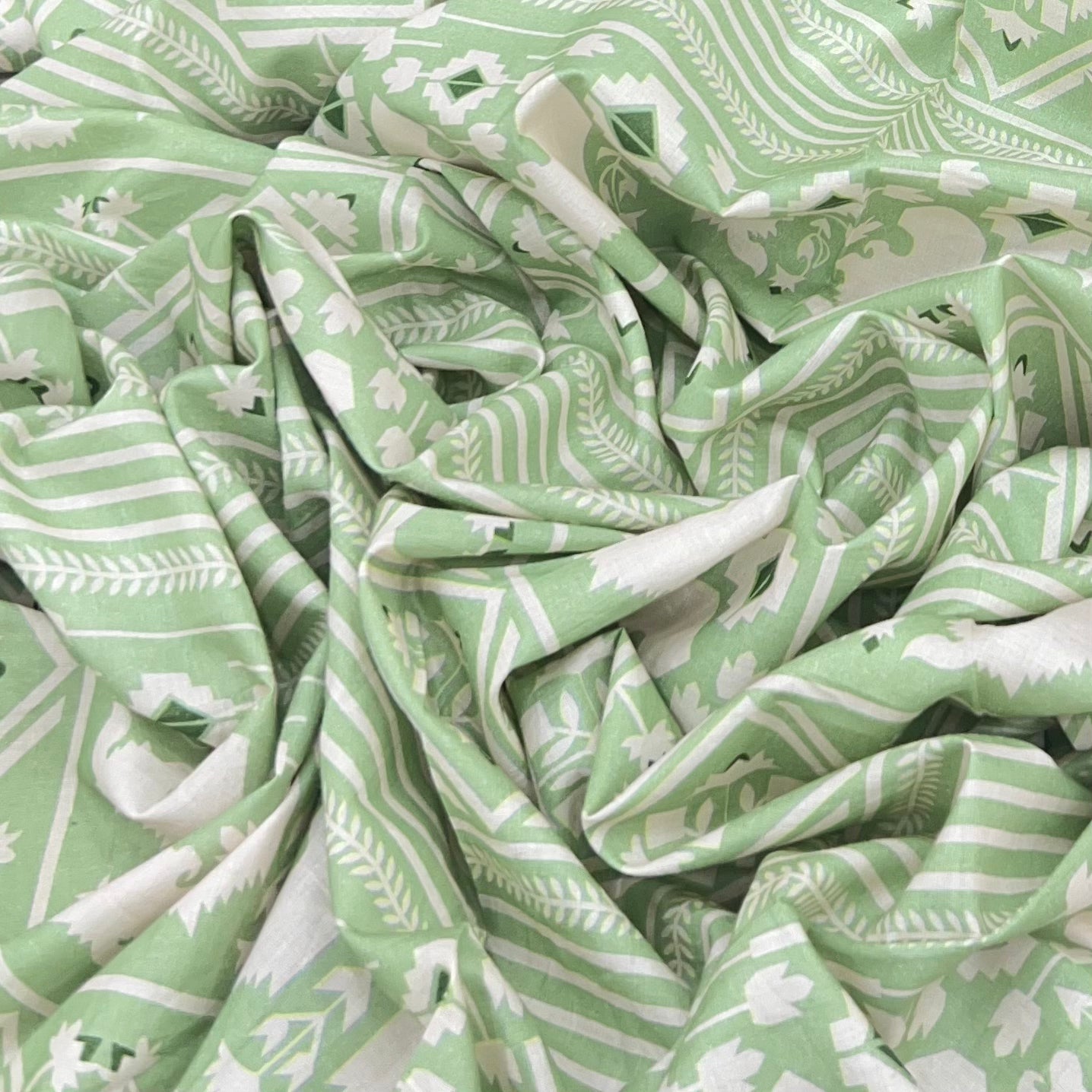 Pista Green Warli Cotton Print