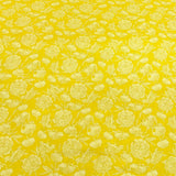 Bright Yellow Mariegold Flower Lawn Cotton Print