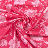 Carrot Pink Amaryllis Flower Lawn Cotton Print