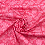 Carrot Pink Mariegold Flower Lawn Cotton Print