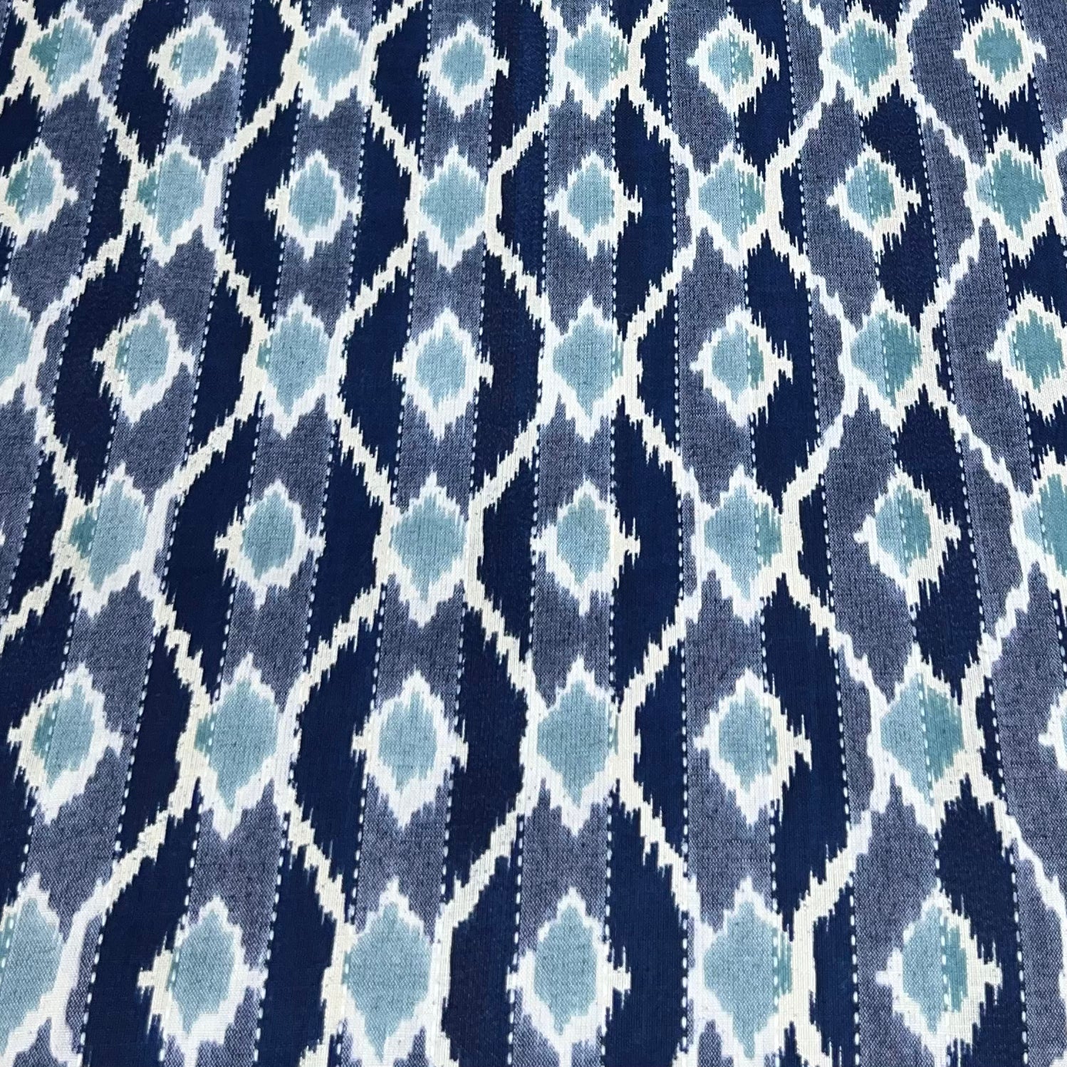 Navy Blue Ikkat Katha Desing Cotton Print
