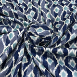 Navy Blue Ikkat Katha Desing Cotton Print