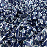 Navy Blue Ikkat Katha Desing Cotton Print